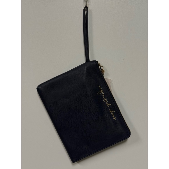 NWT LC Lauren Conrad Contemporary Wired Wristlet Blue Faux Leather - Picture 2 of 10